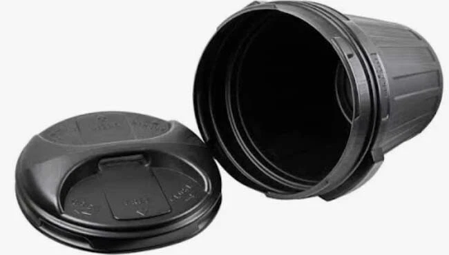 BIDONE RIFIUTI 70 LT NERO CON COPERCHIO A VITE - Immagine 3 di 3