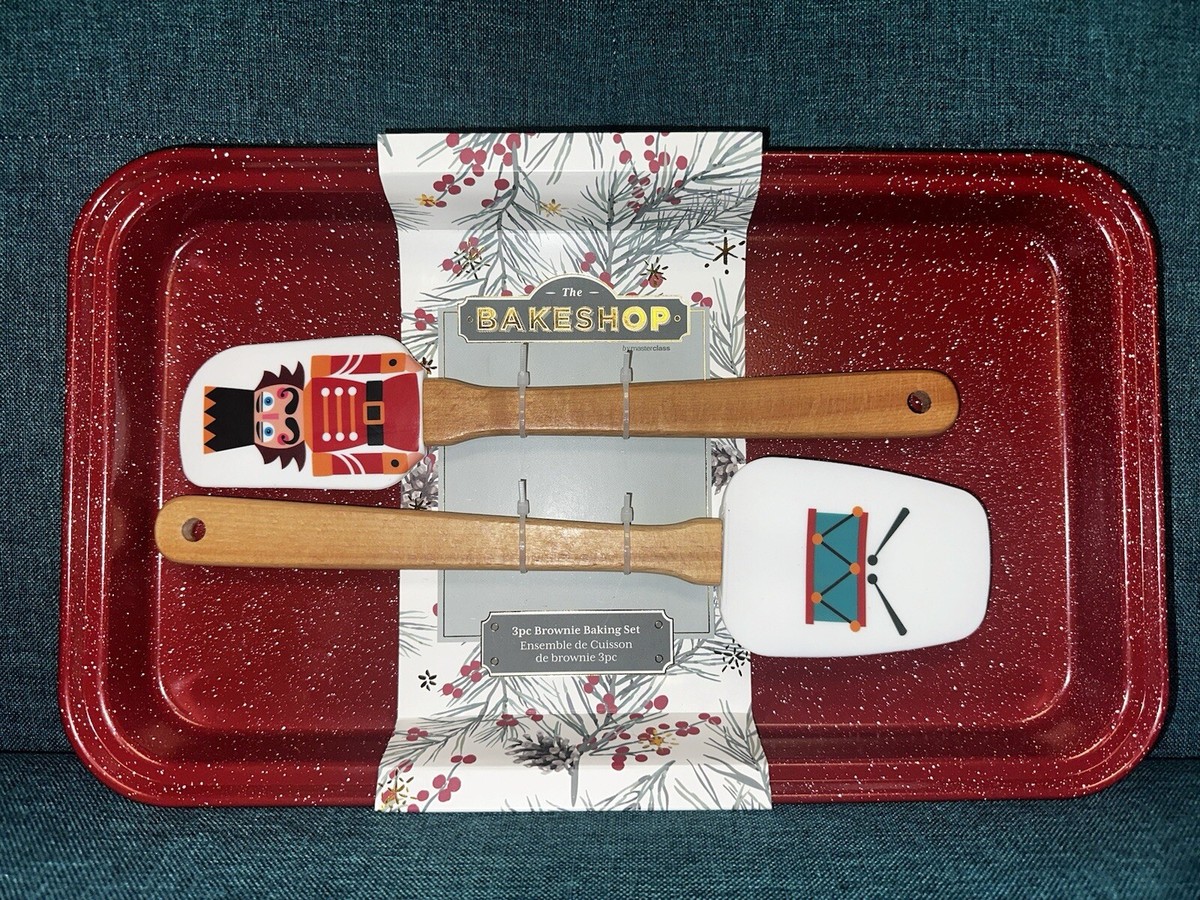 The Bakeshop by Masterclass 3pc Brownie Baking Set Spatulas Christmas  Nutcracker
