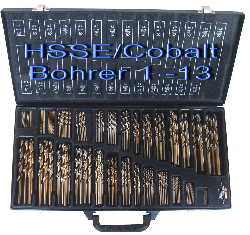 Spiralbohrer BAER HSSE/CO Magazin 1 - 13 x 0,5 mm Edelstahlbohrer Metallbohrer