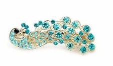 peacock Metal Hair Clip Flowers Rhinestone Hairpin Hair  Hair Accessories