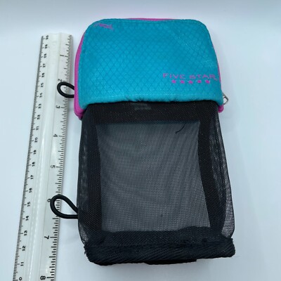 Mead Five Star Stand N Store Pencil Pouch Case Micro Mesh Turquoise Pink black