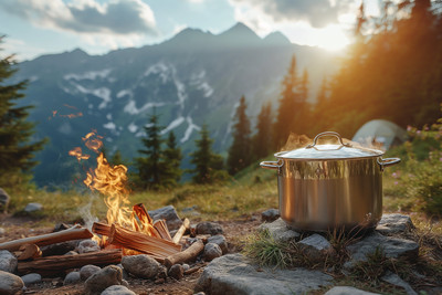 4 Digital Image Photo Wallpaper Desktop Art  Сampfire Forest  Mountains Camping