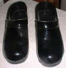Dansko Black Patent Leather Clogs Mules High Heels Slides 38 Us 7.5 / 8