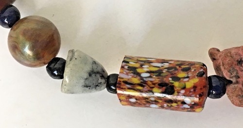 Vintage African Trade Bead and Stone Necklace Tribal Ethnic Handmade - Picture 10 of 12