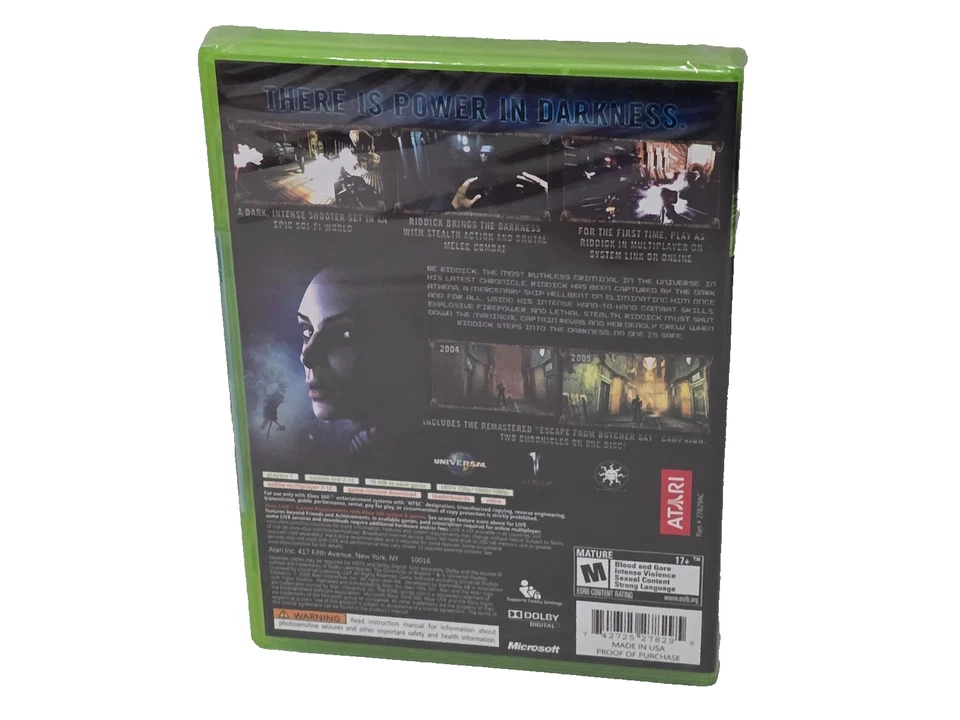 Chronicles of Riddick: Assault on Dark Athena (Xbox 360, 2009) Game NEW! SEALDED - Image 2 of 2