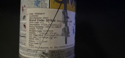 Ppg Omni Oem Paint Premixed  Code 472 BMW  Sterling Grau 32 Oz Premixed