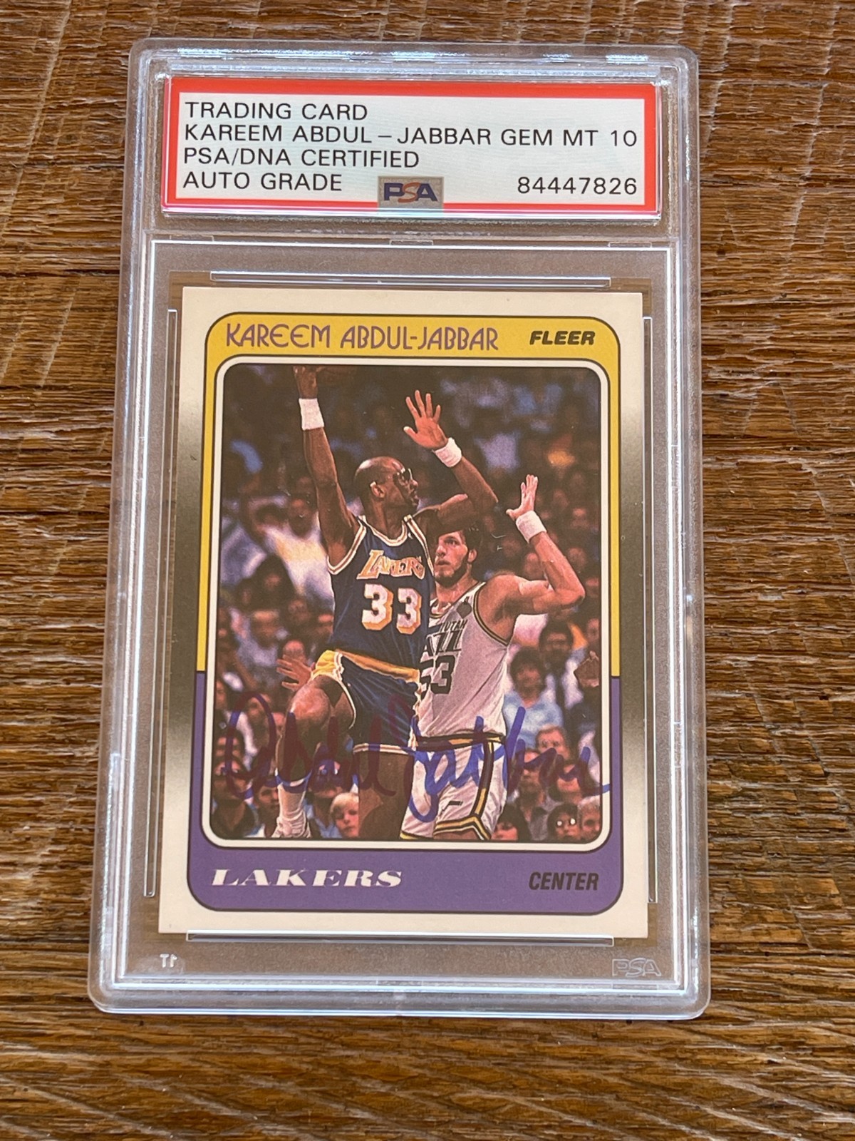 1988-89 1988 Fleer Kareem Abdul-Jabbar PSA/DNA 10 Auto signed autographed card