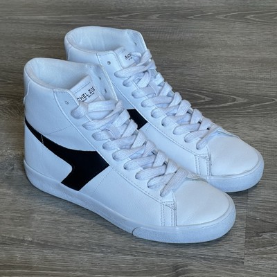EUC ￼  Rachel Zoe Leather Memory Foam High Top Lace Up Sneakers Women s Size 8