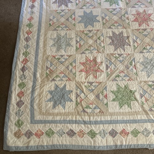 Bogen Quilts handgenäht Quilt bunt primitiv Stern Stoff Vintage 64" x 81" - Bild 14 von 14