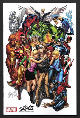 #ad Avengers #1 J. Scott Campbell Stan Lee Tribute Color Variant Marvel 2014 $49.99