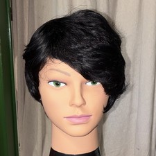 Short Black Straight Wig Natural Style for Wo...