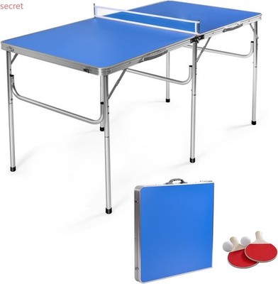 GYMAX Indoor Table Tennis Table Set, Folding Ping Pong Table, Multipurpose Free