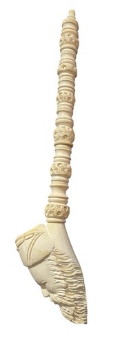 Pipa da fumo tabacco uomo barbuto intagliato Long Meerschaum rara - Foto 3 di 8