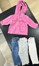 Gap Baby Girls 4-Piece Outfit Set 3-6M Pink Hooded Zip Jacket Jeans Pants