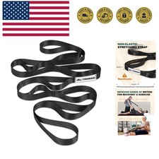 Stretching Strap for Physical Therapy  Home Rehab, Non-Elastic Yoga Strap fo...