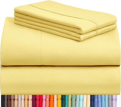 LuxClub 4 PC Sheet Set Bed Sheets Deep Pockets 16 Eco Friendly Wrinkle Free C...