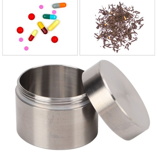 Stainless Steel Sealing Case Tea Leaf Canister Container Can Mini Portable Box - Picture 1 of 21