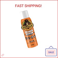 Gorilla Heavy Duty Spray Adhesive, Multi Purpose Repositionable, Clear, 14 oz
