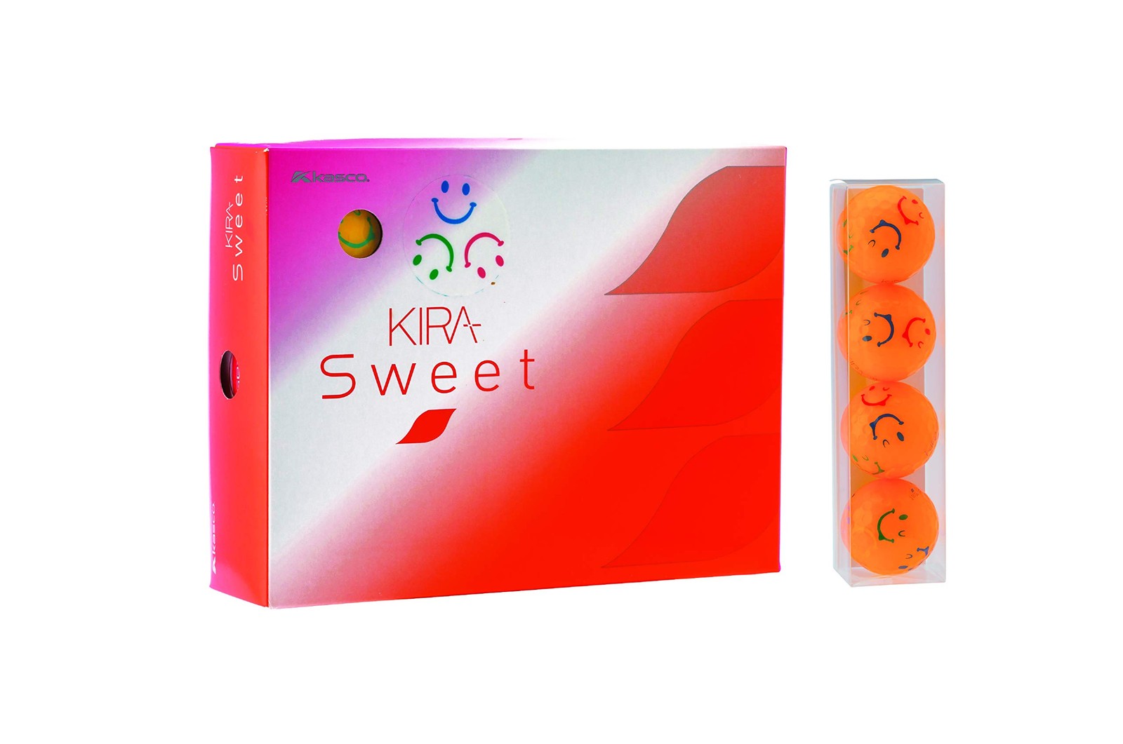 Kasco Kira Sweet Women'S Golf Balls, Character Mark, 1 Dozen (12 Balls), Orange_
