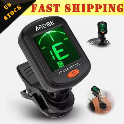 LCD Clip On Chromatic Acoustic Tuner Electric Guitar Banjo Violin  Ukulele Bass