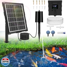 Upgraded Digital Display Solar Pond Aerator, 3 Working Modes(Low/