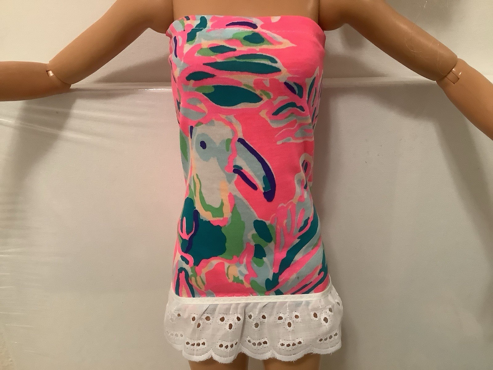 28 inch Fashion Doll Mini Dress , Lilly Pulitzer Fabric , Ha