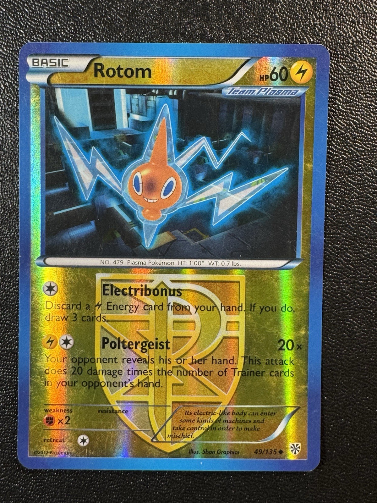 Rotom - 49/135 - Uncommon - Reverse Holo Pokemon Plasma Storm Lp