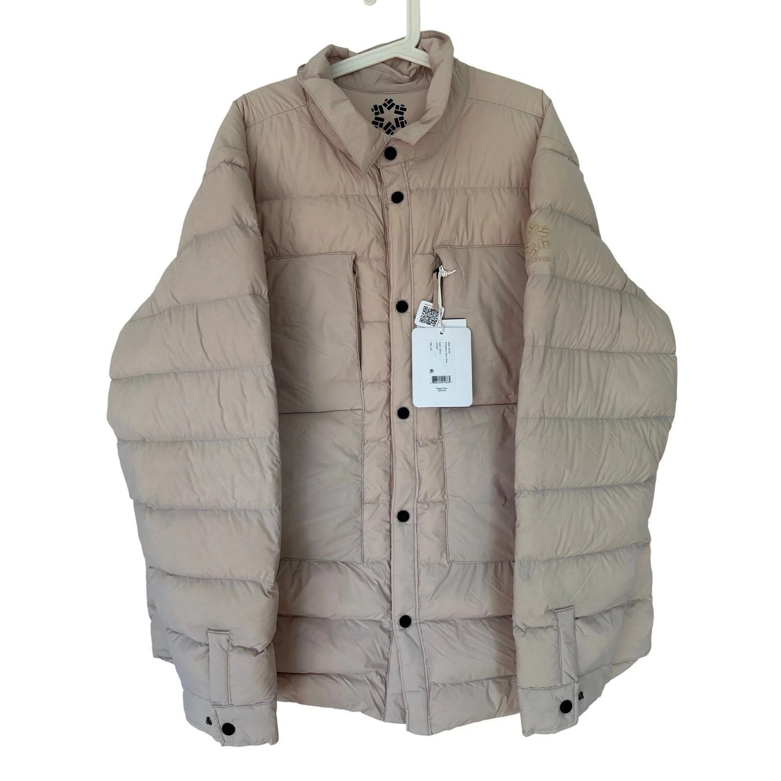 Obermeyer Explorer Down Puffer Jacket Color Cement Waterproof Size L MSRP $249