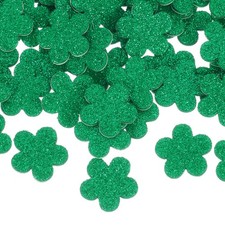 60Pcs Flower Foam Stickers, 1.2" EVA Self Adhesive Glitter Foam Sticker, Green