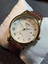 SKMEI 9058 Men s Watch Gold Tone W/Date Brown...