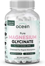 Organics Ocean Pure Magnesium Glycinate with Zinc - Maximum Strength Chelated...