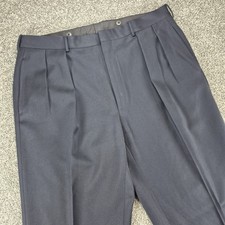 Vintage Polo Ralph Lauren Wool Pants Mens 36 Navy Pleated Made in Italy