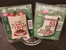 Needle Magic Stitch 'n Hang Counted Cross Stitch Set of 2 Kits NEW Christmas