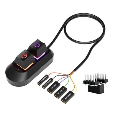 Computer Power Switches Reset Button with Universal Adapter Splitter Cable