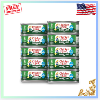 New Wild Caught Chunk Light Tuna 10-Pack 5oz High Protein in Water Ready to Eat