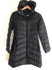 Adidas Nuvic Climawarm Duck Down Womens Puffer Coat Black Mid-Length Hood Sz S