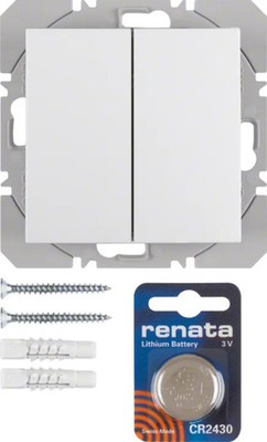 Berker KNX-Funk Wandsender 2fach quicklink 4-Kanal weiß glänzend 85656289