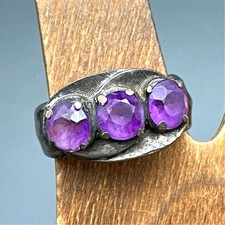 Vintage Amethyst Silver Ring Size 7
