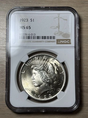 1923 Peace Dollar NGC MS65 Blast White