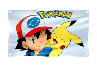 pokemon card banner Pokemon Trading Flag 3x5 Ft Card Gamer Banner Collectors Wall hanging Room  Decor