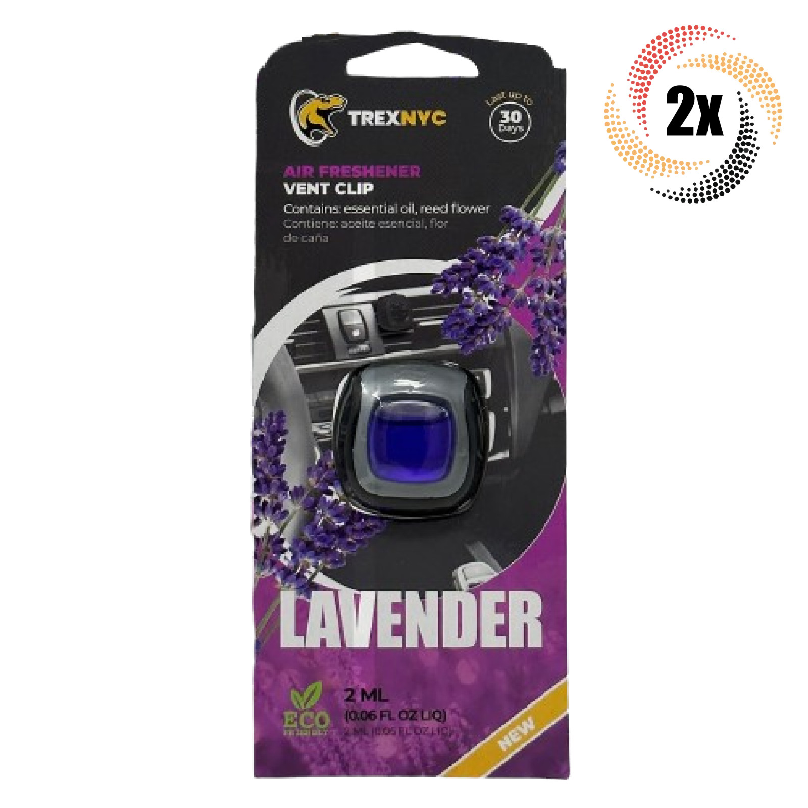 2 Упаковки освежителя воздуха TrexNYC с ароматом лаванды | 2 мл | Хватает на 30 дней