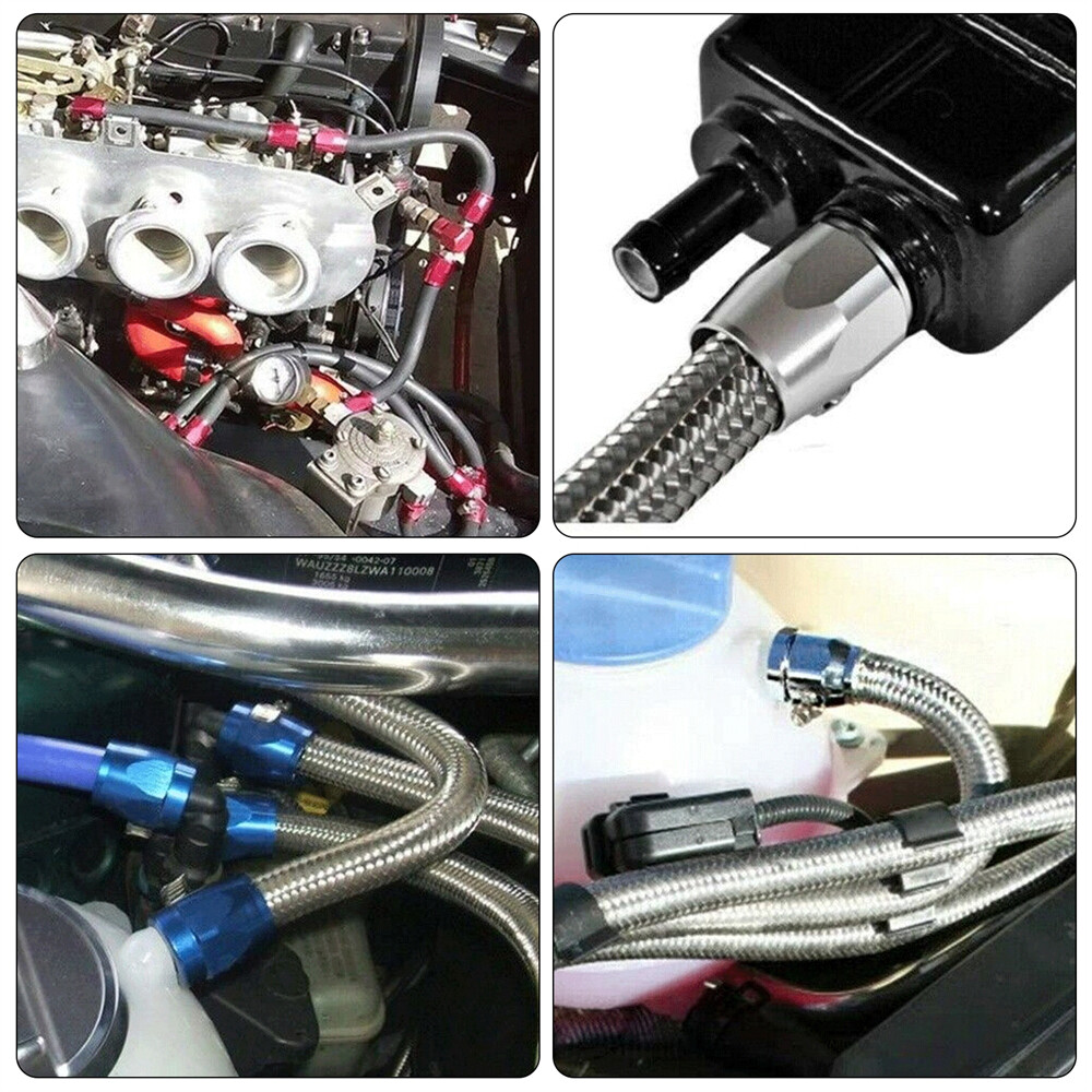 4PCS 6AN AN6 16 mm ID Fuel Hose Line End Cover Clamp Finisher Fitting