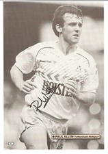 Paul Allen, Tottenham Hotspur signed football book picture. Original.