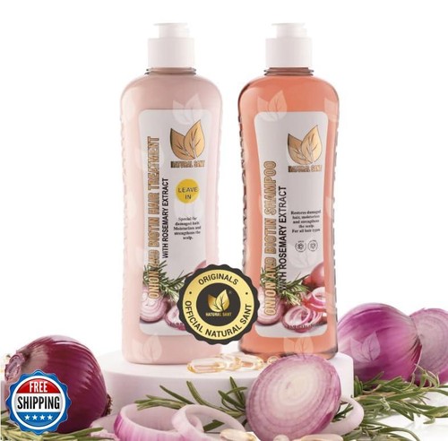 NATURAL SANT - Zwiebel Biotin und Rosmarin Shampoo und Behandlungsset für starke