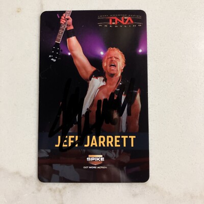 Autographed Jeff Jarrett TNA Wresting Spike TV Promo Card AEW NXT Impact WWE
