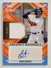 Ian Lewis 2022 Panini Elite Extra Edition Prospect Materials Sig Orange 196/199