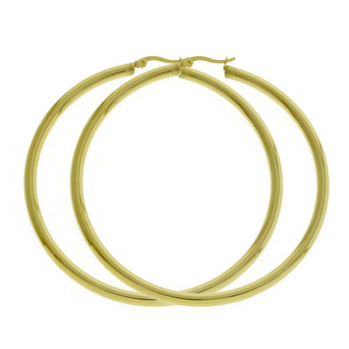 Women 4mm 14K Gold Filled Large Round BIG THICK Hoop Earrings Click Top 40-80mm - Picture 18 of 30