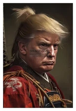 PRESIDENT DONALD TRUMP AS A SAMURAI IN ROBES 4X6 AI PHOTO