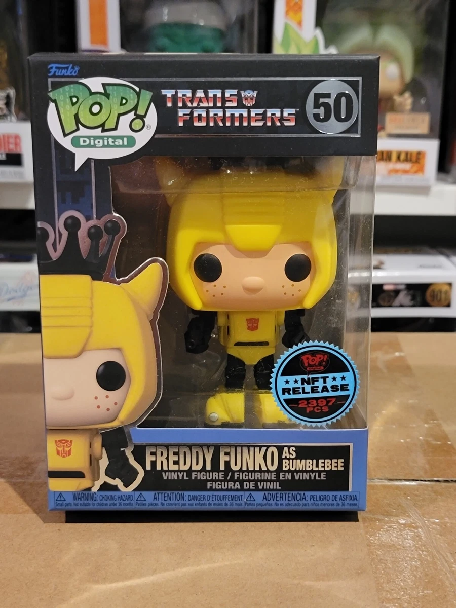 Funko pop digital Freddy as bumblebee transformer plandetransformacion