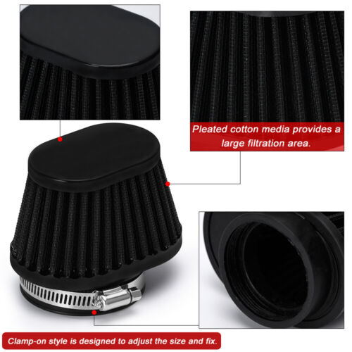 Motorcycle Pod Air Filter 2.35” 60mm Intake Cleaner Oval Dirt Bike ATV Moped - Picture 3 of 6